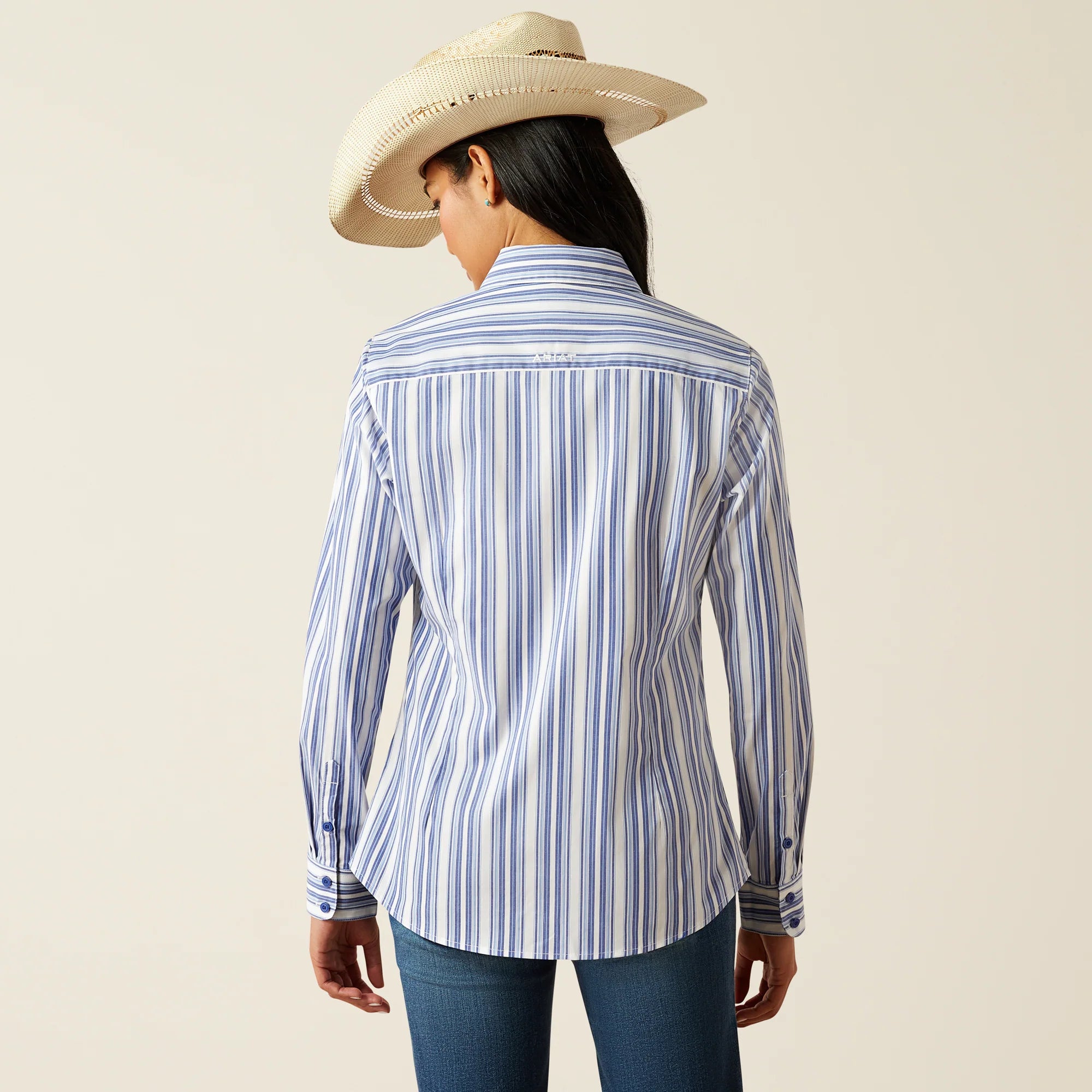 Ariat Women's Kirby Cobalt & White Striped Western Shirt