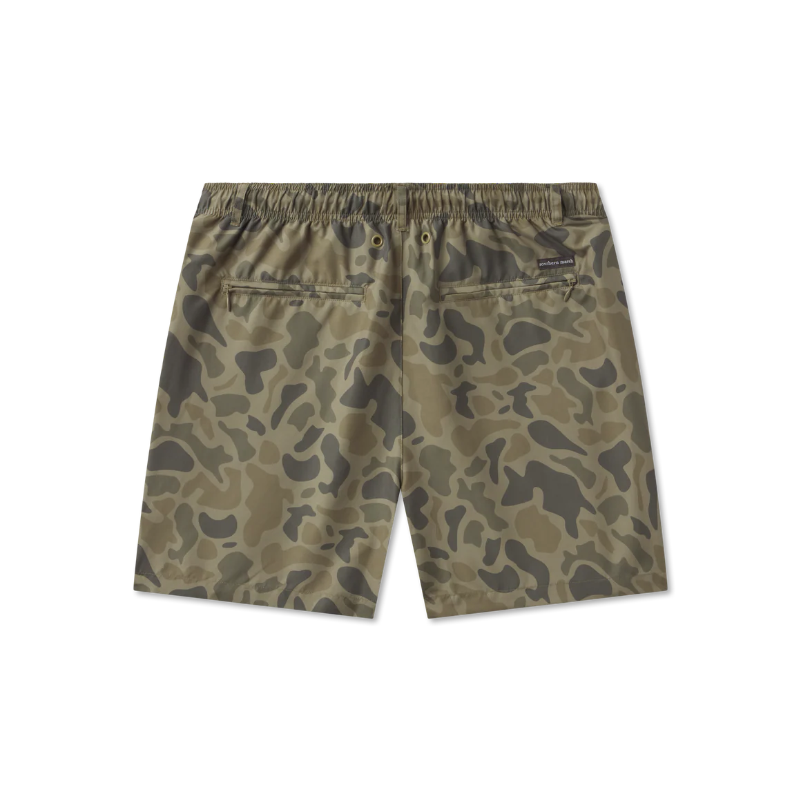 Men's Southern Marsh La Costa Lined Swim Trunk in Stone Brown Camo