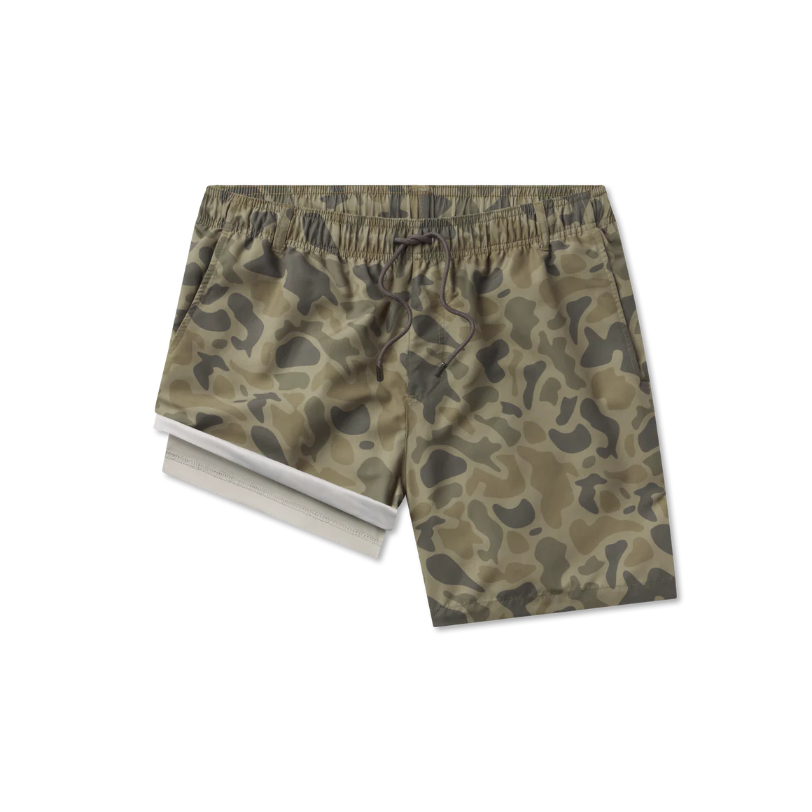 Men's Southern Marsh La Costa Lined Swim Trunk in Stone Brown Camo