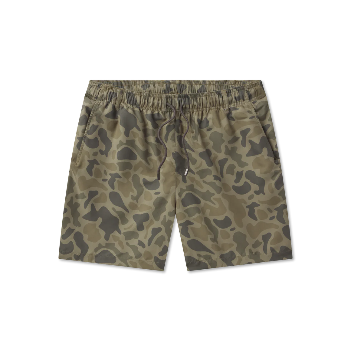 Men's Southern Marsh La Costa Lined Swim Trunk in Stone Brown Camo