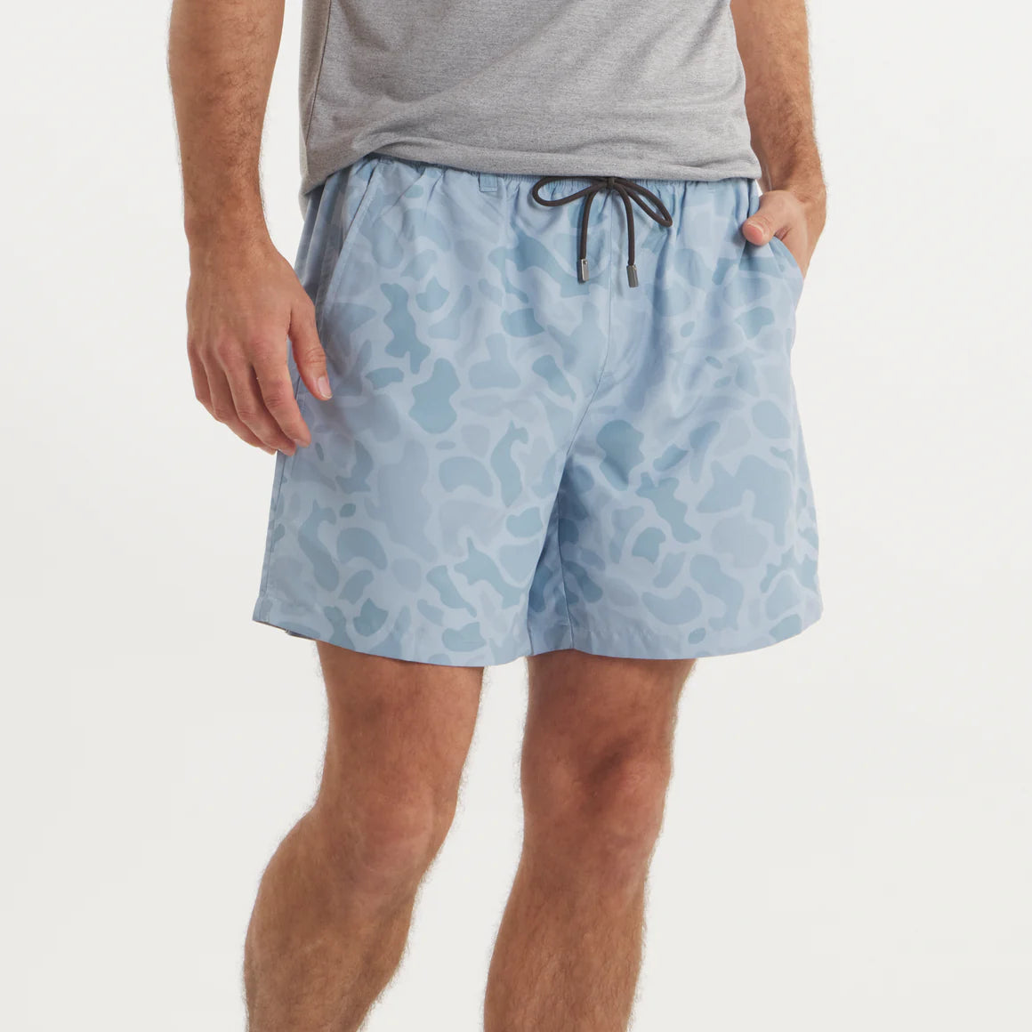 Men's Southern Marsh La Costa Lined Swim Trunk in Washed Slate Camo