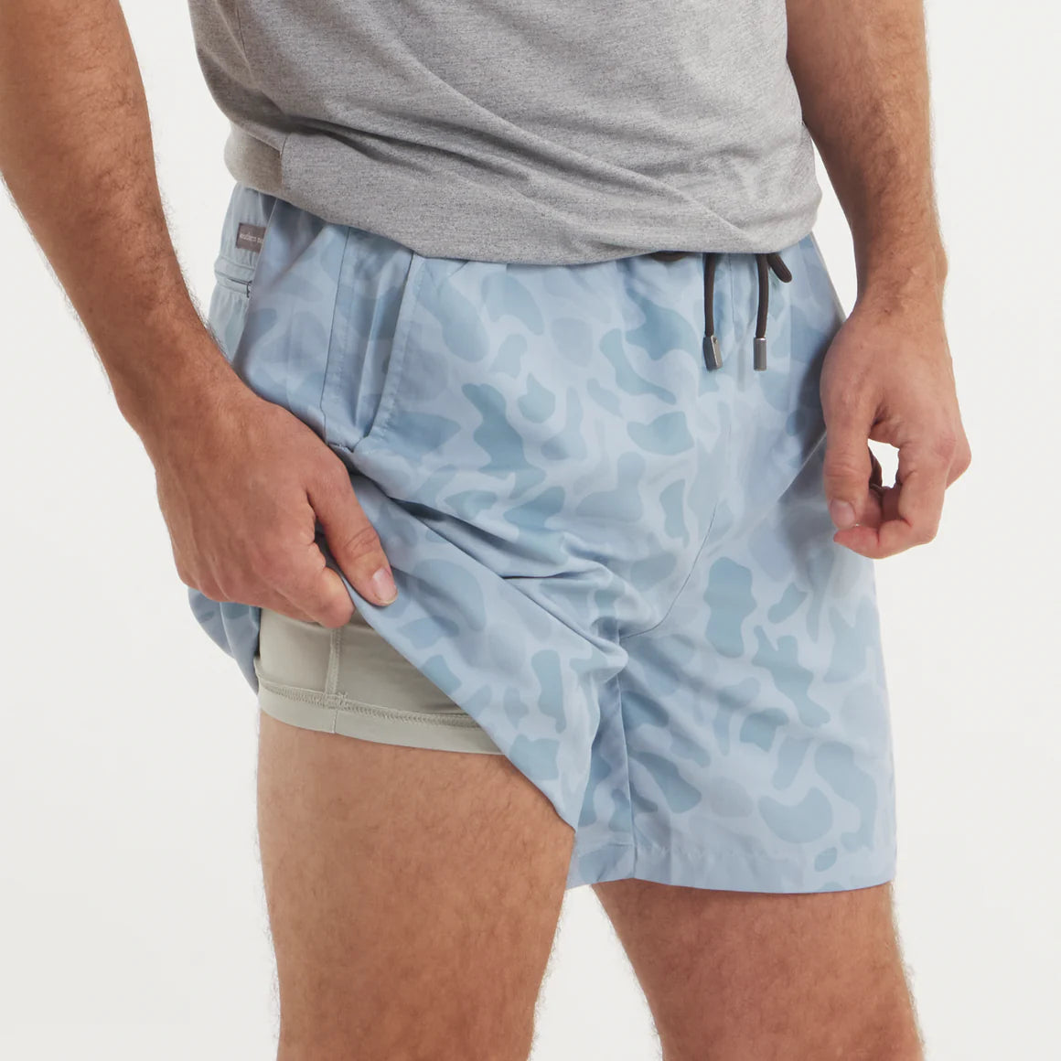 Men's Southern Marsh La Costa Lined Swim Trunk in Washed Slate Camo