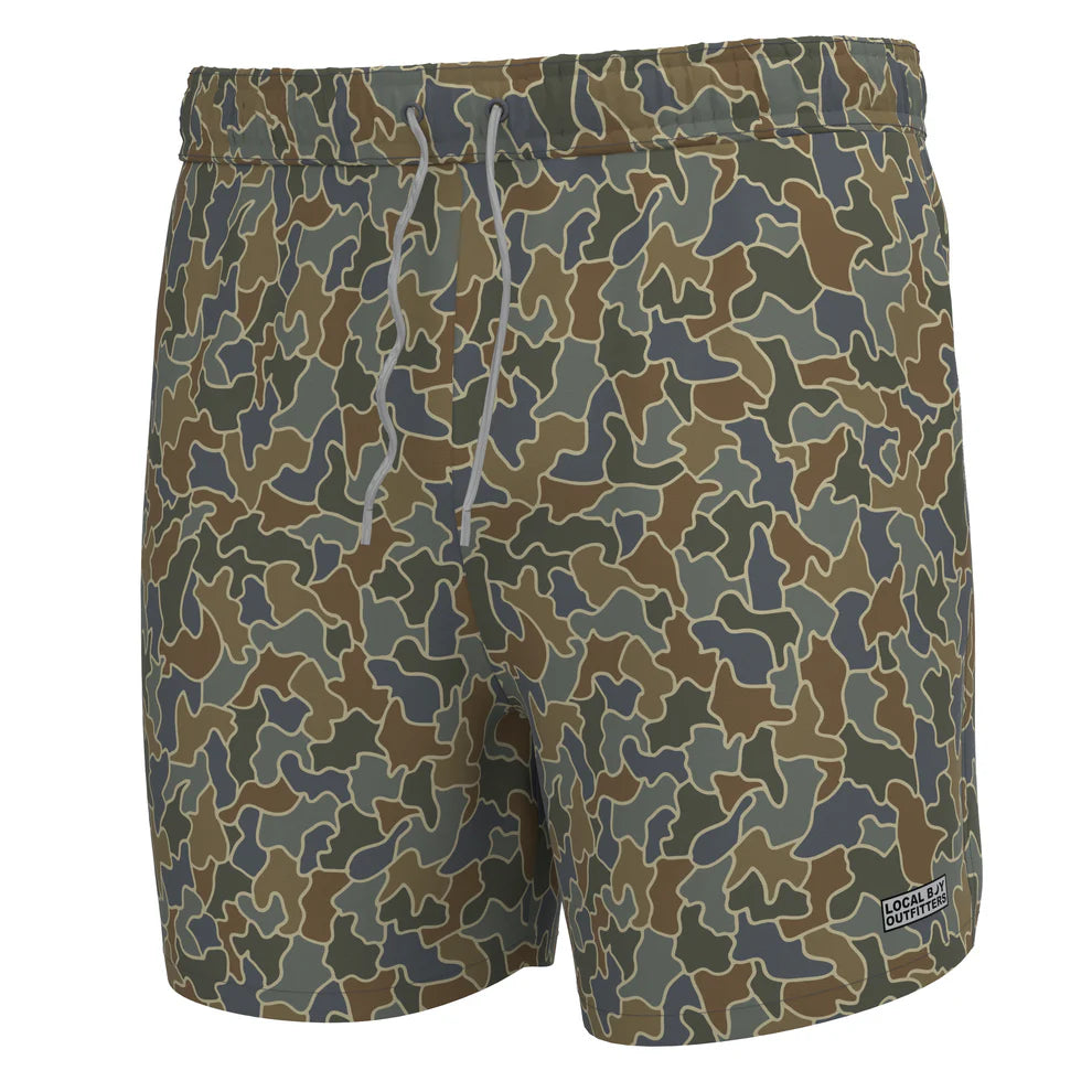Men's Local Boy Bayview Swim Trunk in Rust Cobblestone