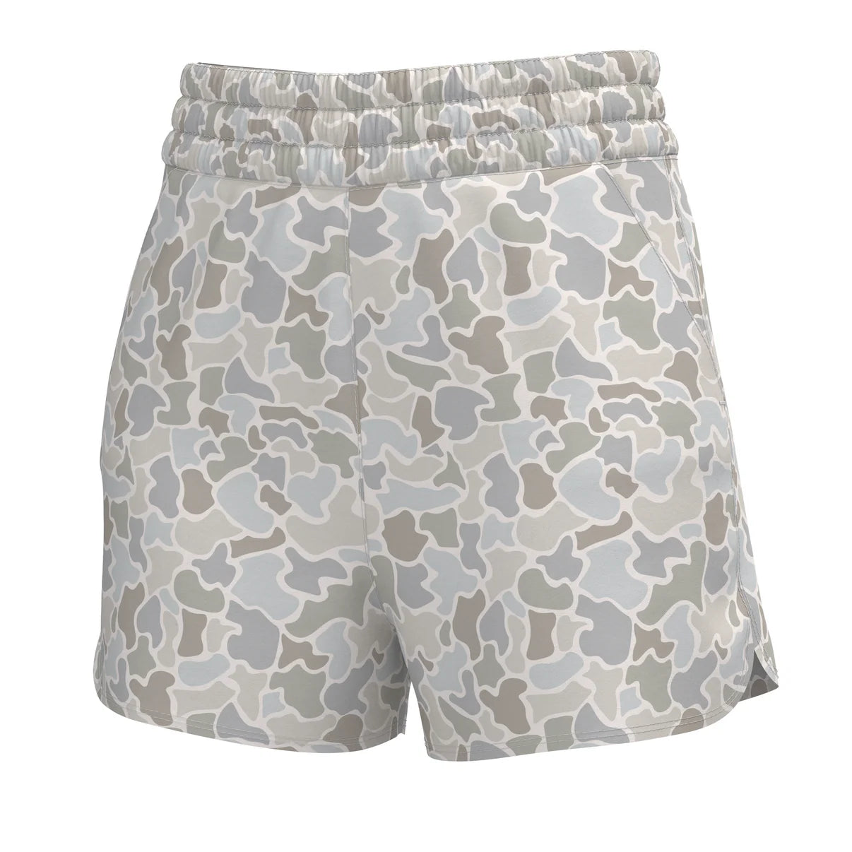Local Girl Outfitters High-Waisted Volley Shorts in Forest Camo Saltwater