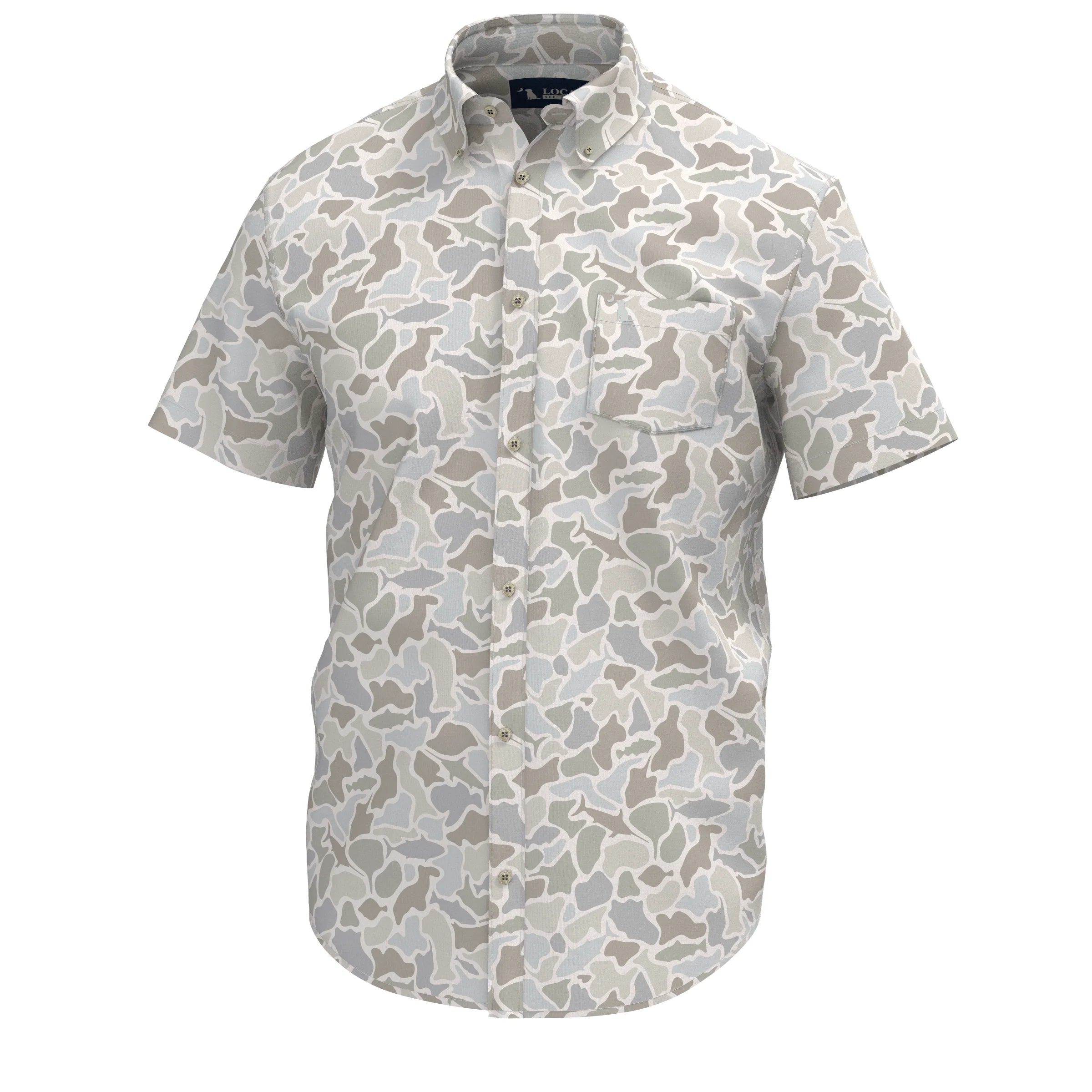 Local Boy Low Country Button Down Saltwater Camo
