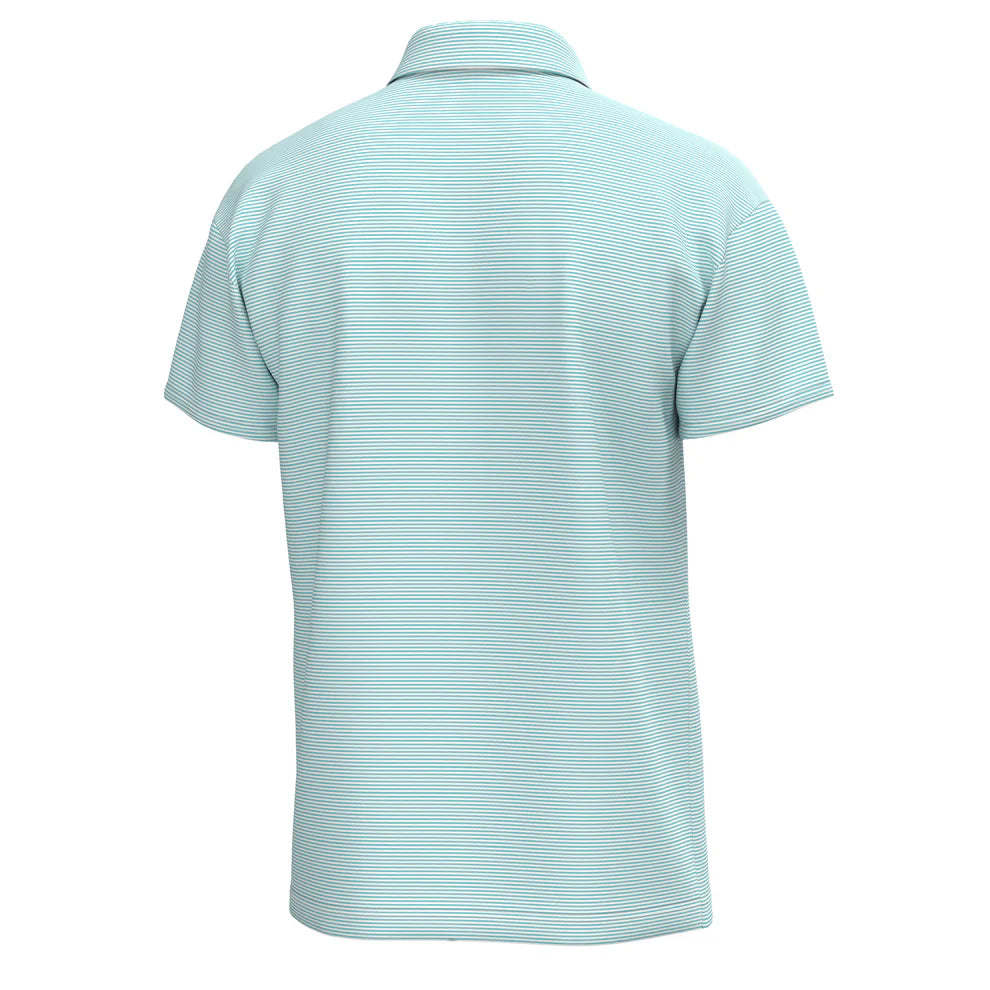 Local Boy Palms Polo in Aqua/ White