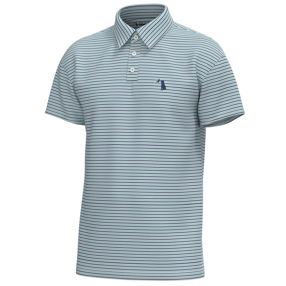 Local Boy Surfside Polo in Light Teal/Navy