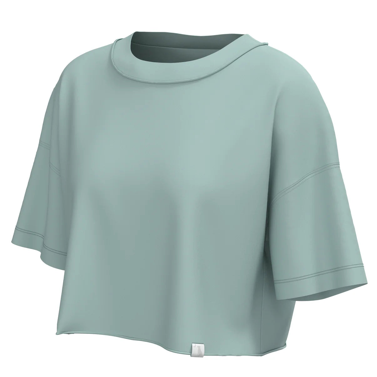Local Girl Outfitters Boxy Cropped T-Shirt in Jade