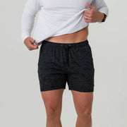 Men's Burlebo 5.5" Athletic Short - Black Camo - Black Liner