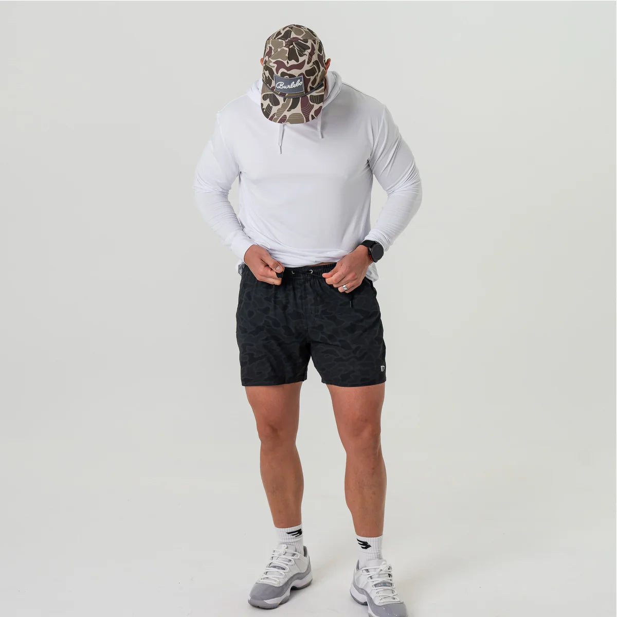 Men's Burlebo 5.5" Athletic Short - Black Camo - Black Liner