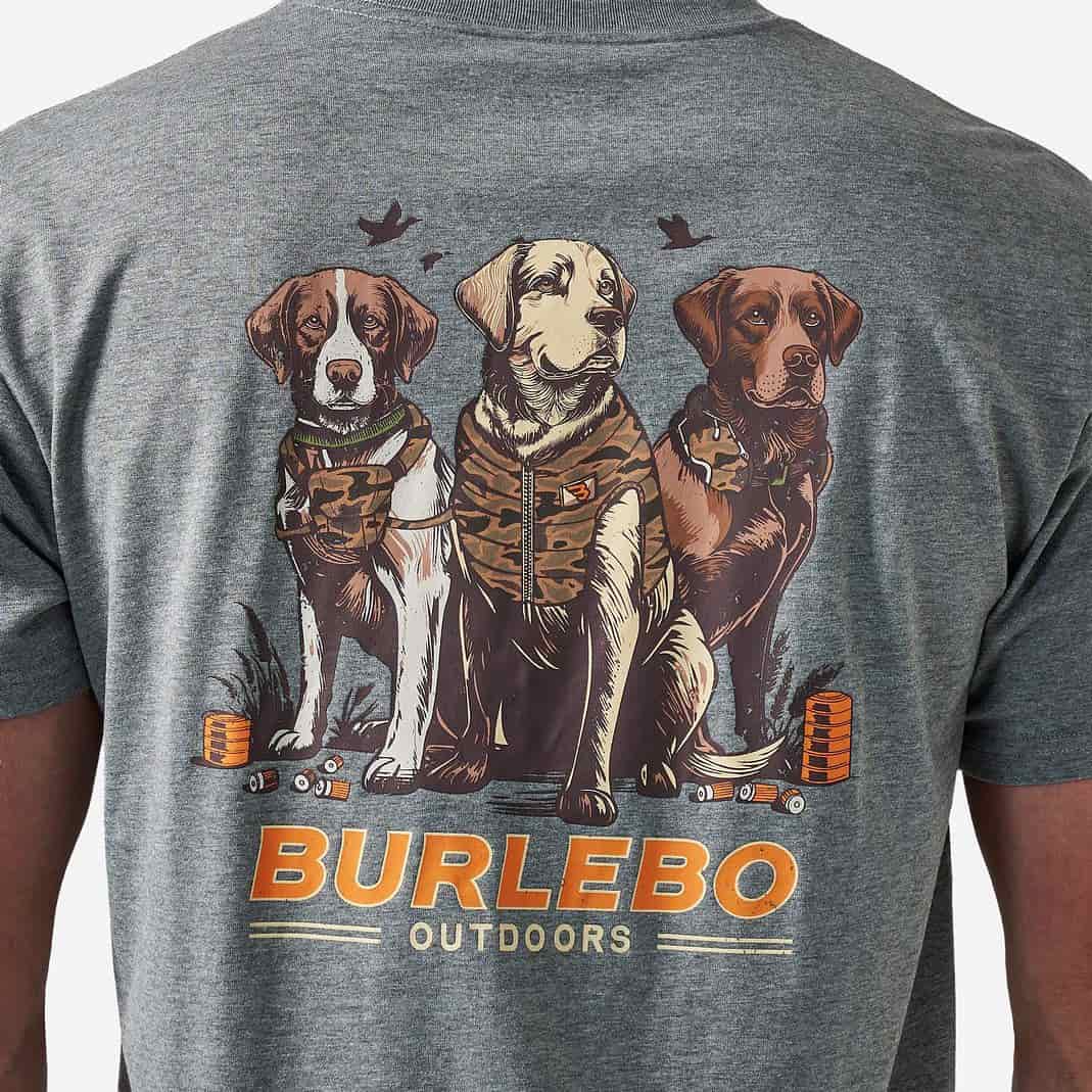 Burlebo Camo Duck Dogs T-Shirt - Dark Heather Grey
