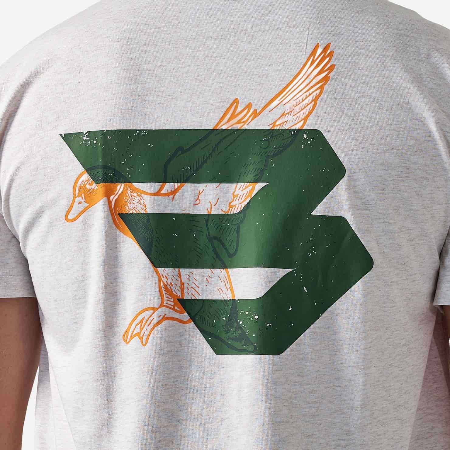 Burlebo Duck Flying B Green Logo T-Shirt - Oatmeal