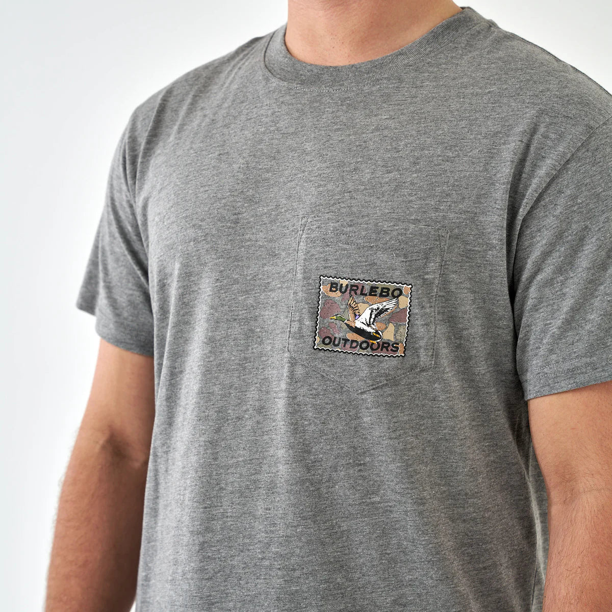 Burlebo Mallard Duck Stamp T-Shirt - Dark Heather Grey
