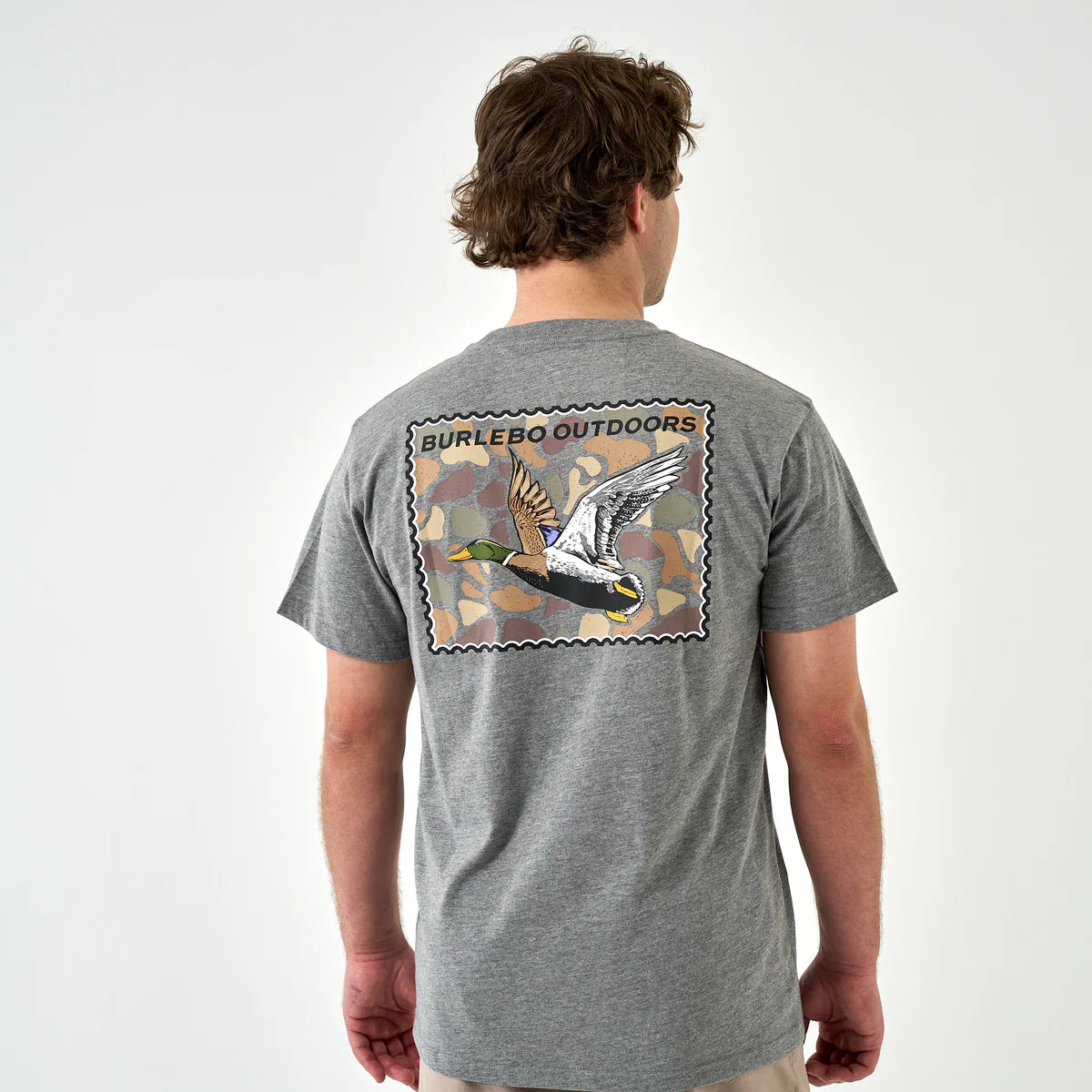 Burlebo Mallard Duck Stamp T-Shirt - Dark Heather Grey