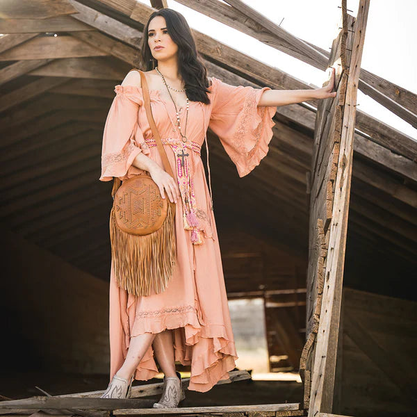 STS WAYFARER SAGE FRINGE CROSSBODY