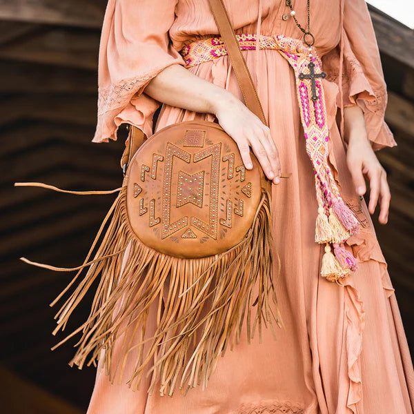 STS WAYFARER SAGE FRINGE CROSSBODY