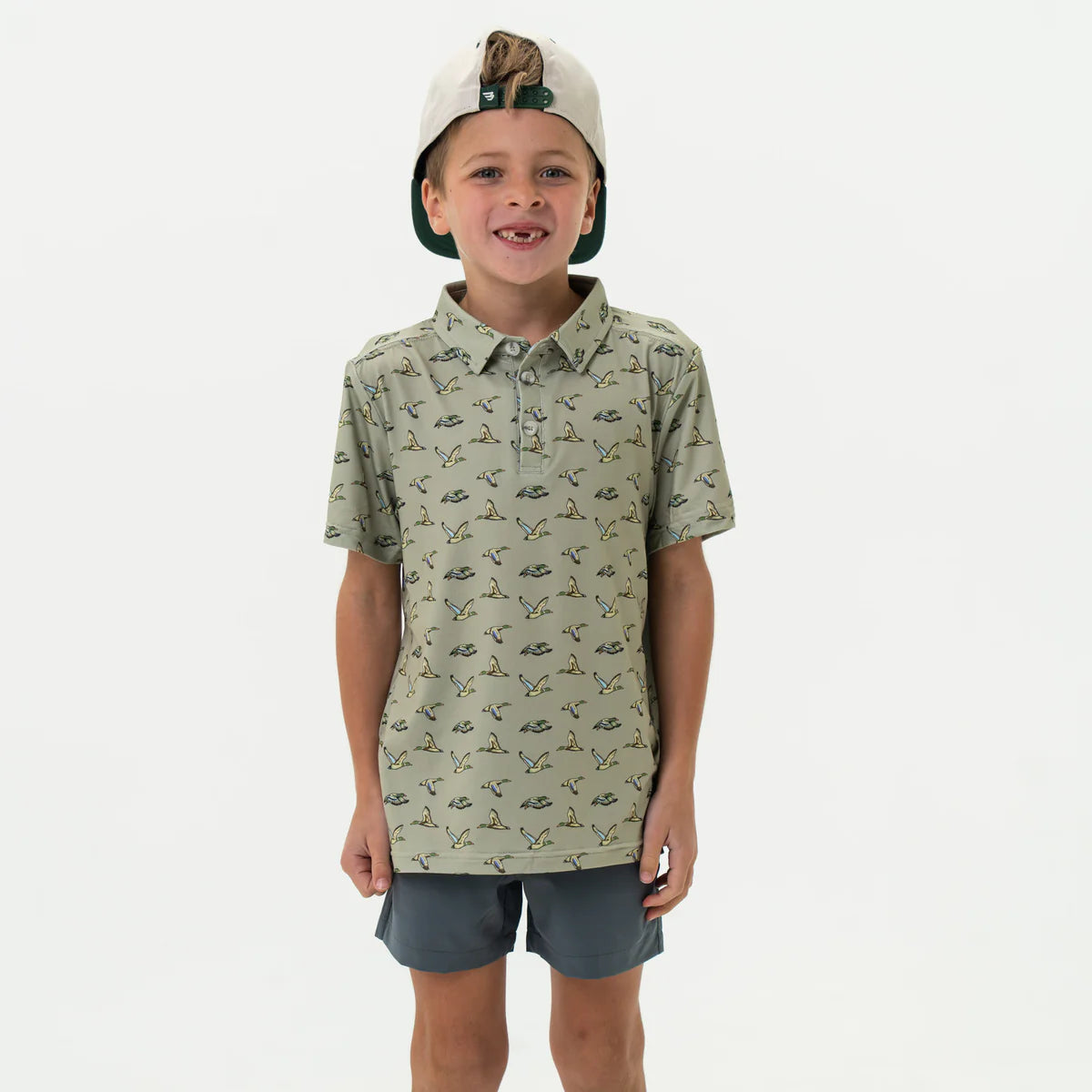 Burlebo Flying Ducks Youth Polo in Green