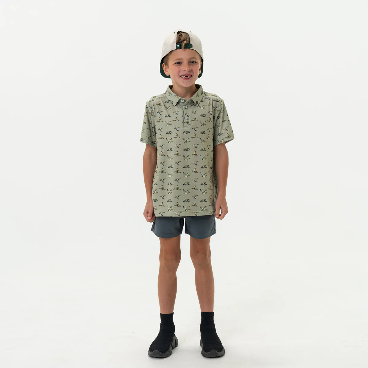 Burlebo Flying Ducks Youth Polo in Green