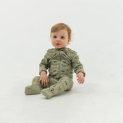 Baby Burlebo Zip Up - Flying Ducks Green
