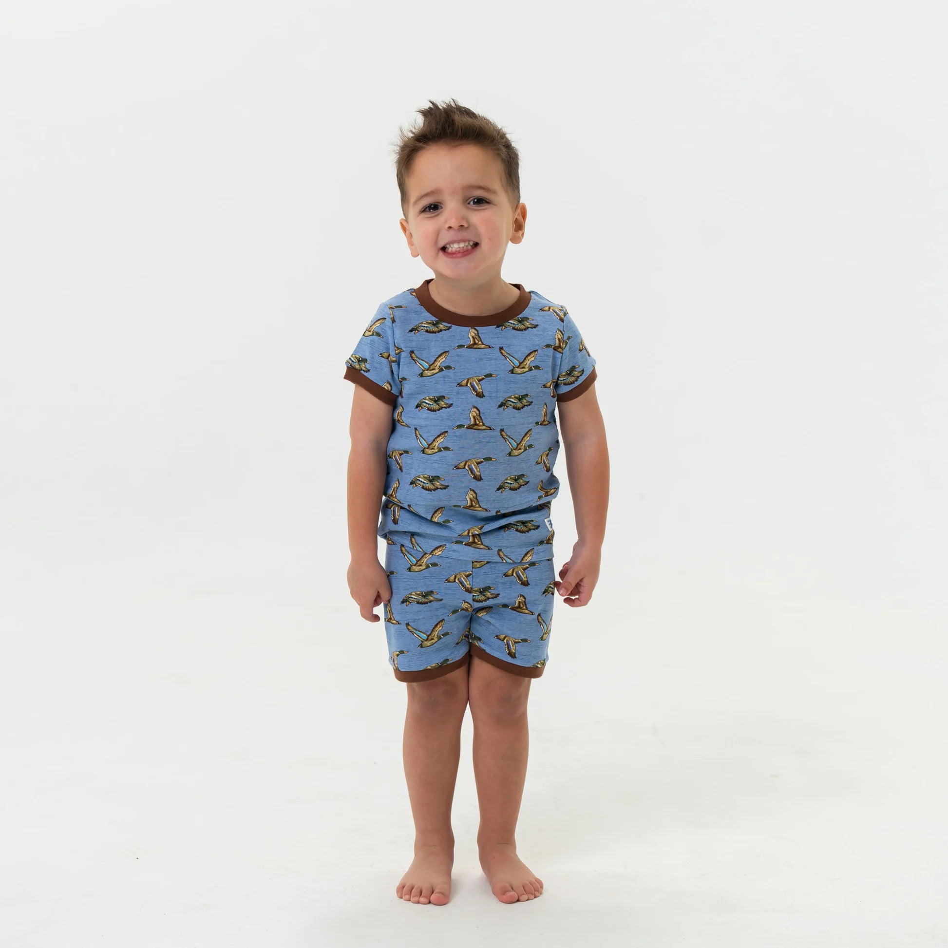 Burlebo Toddler & Youth Sleep Short Set - Jumbo Mallards Blue