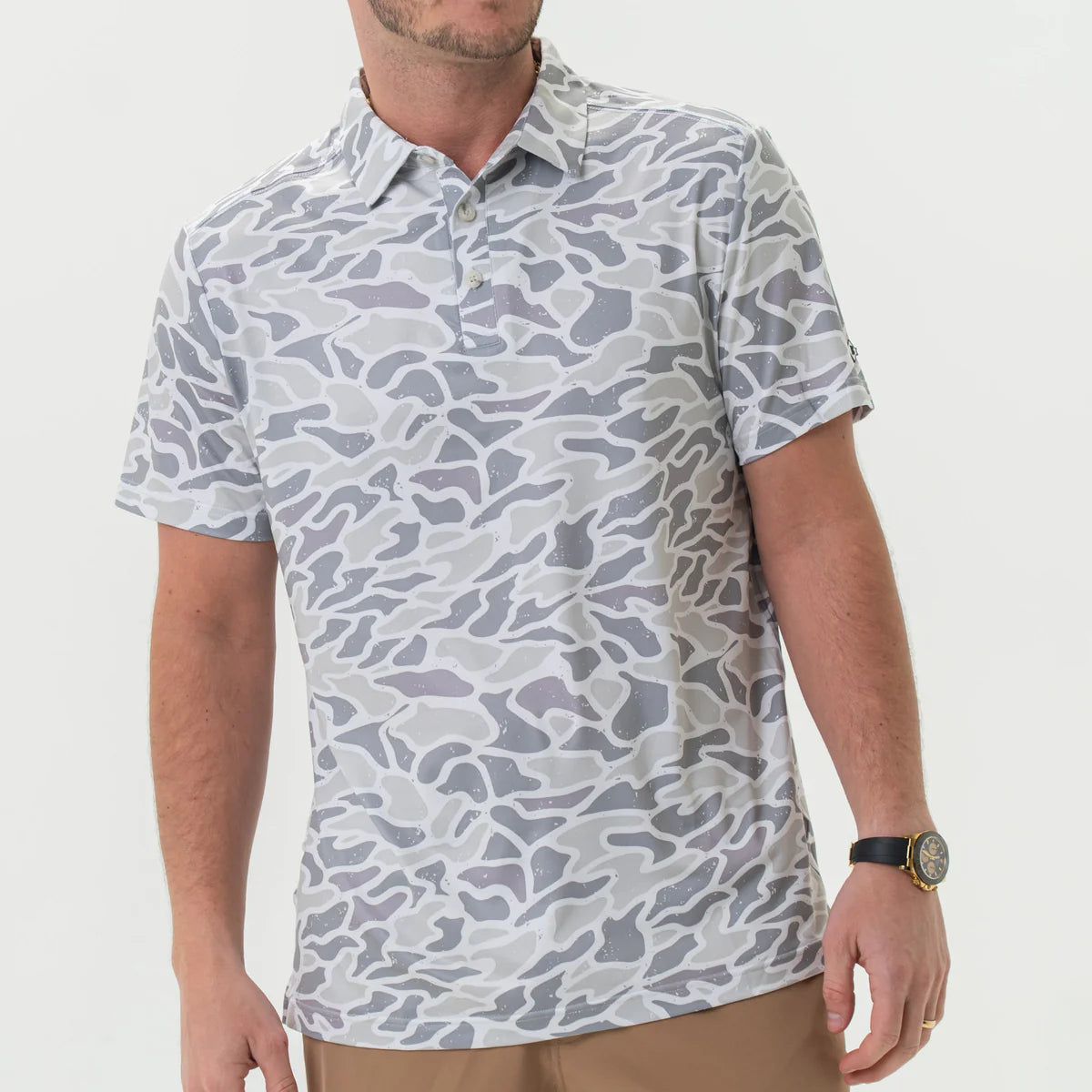 Men's Burlebo Performance Polo - White Camo