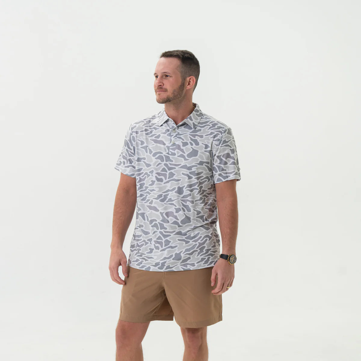 Men's Burlebo Performance Polo - White Camo