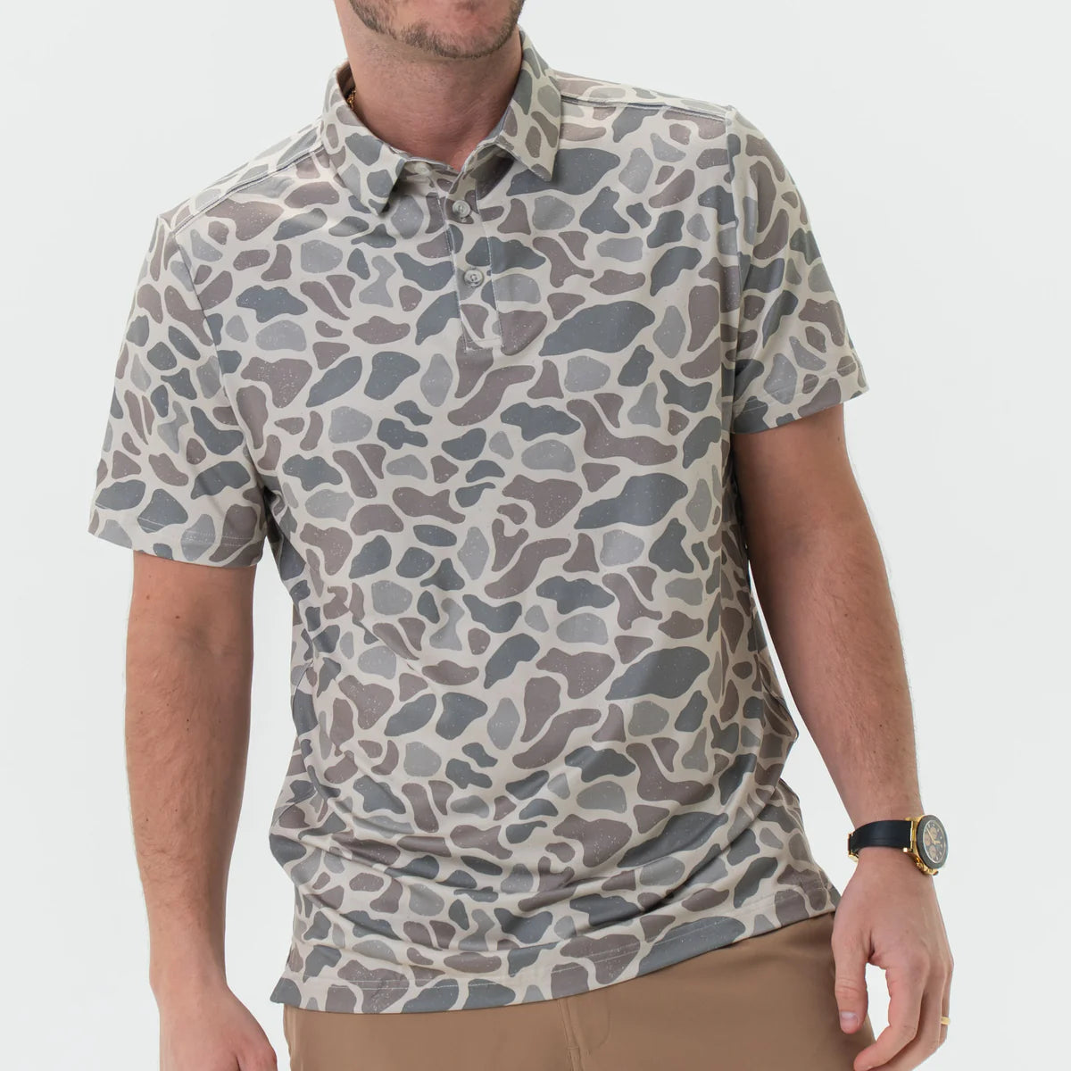 Men's Burlebo Performance Polo in Classic Deer Camo