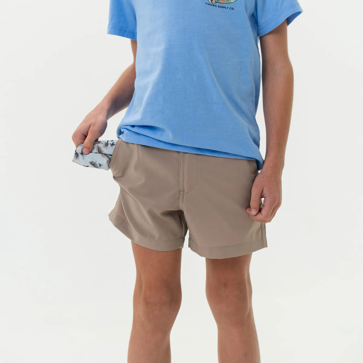 Burlebo Youth Everyday Shorts in Cobblestone Khaki