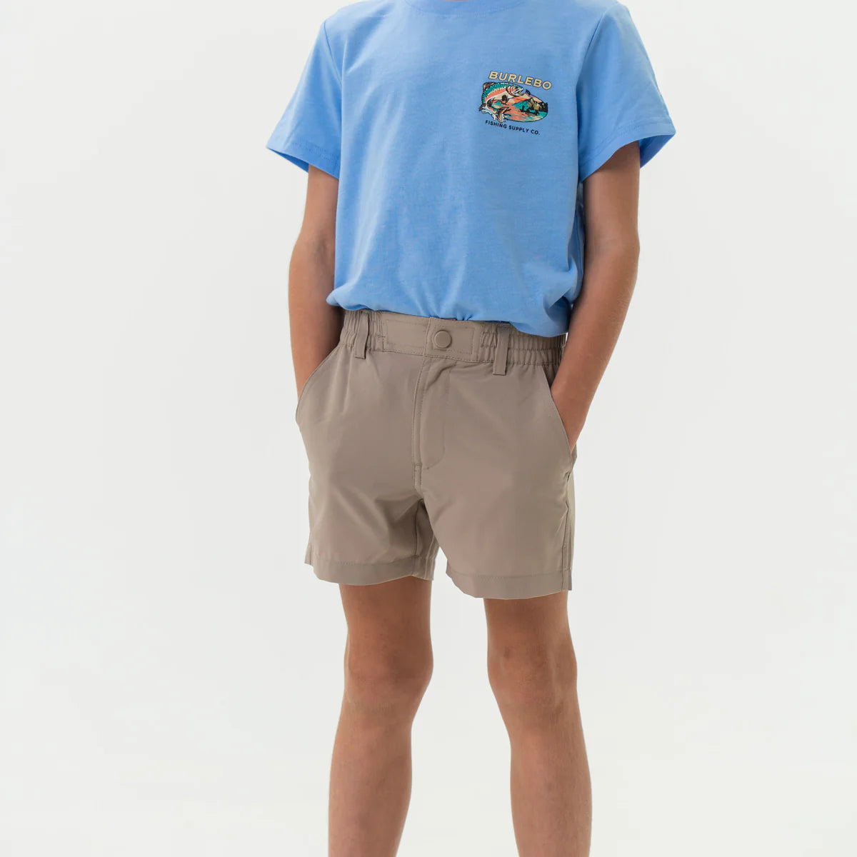 Burlebo Youth Everyday Shorts in Cobblestone Khaki