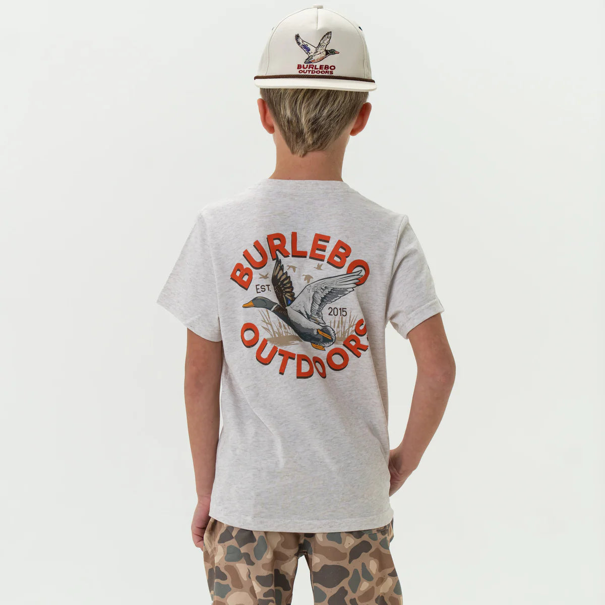 Burlebo Old School Duck Hunt Youth T-Shirt in Heather Oatmeal