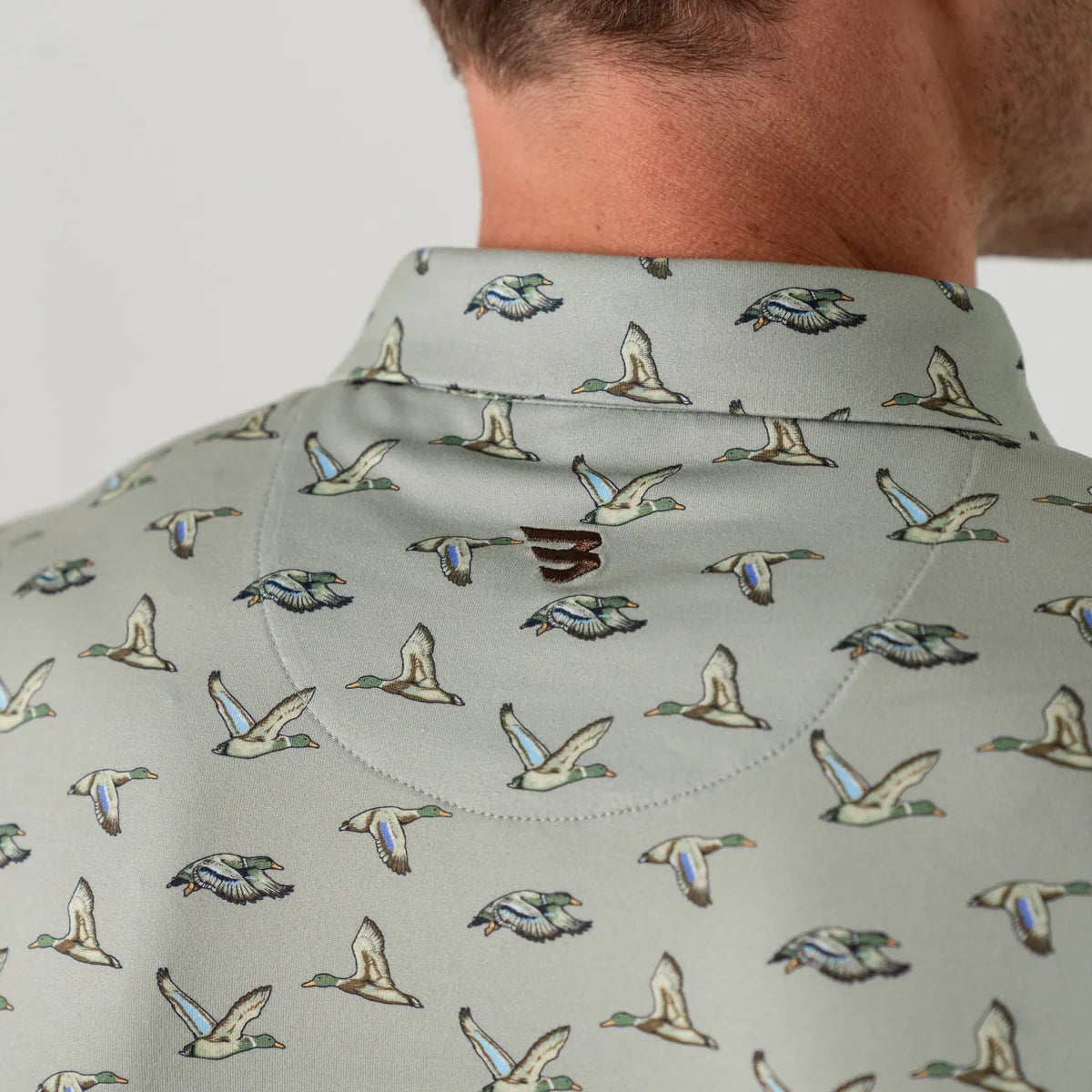 Men's Burlebo Performance Polo - Flying Ducks - Green
