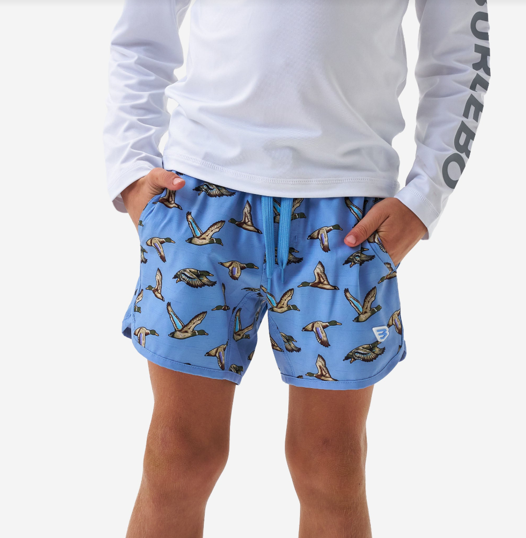 Burlebo Youth & Toddler Swim Trunk - Jumbo Mallards Blue