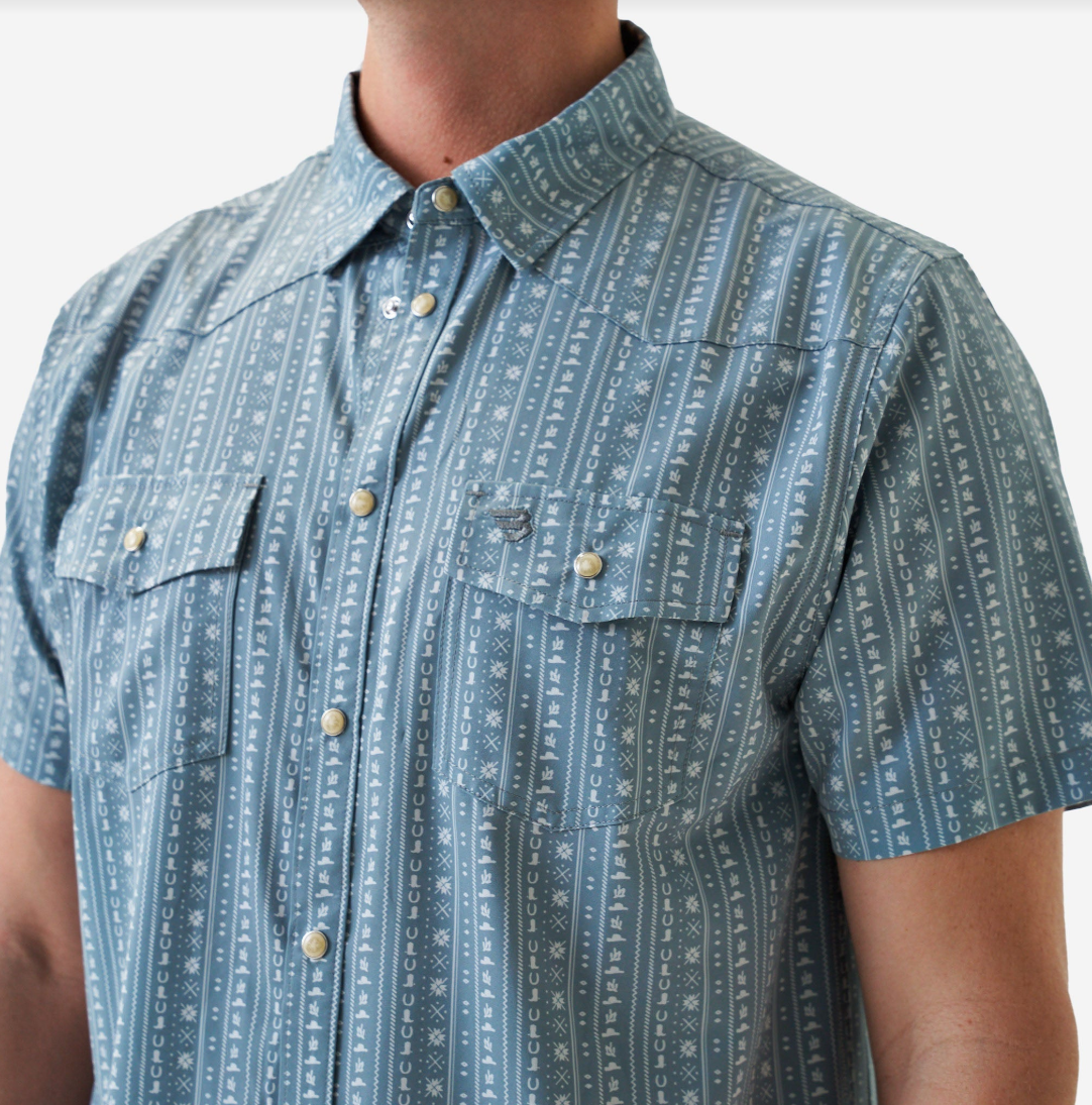 Burlebo Men's Performance Western Shirt - Burlebo Ranch Sage