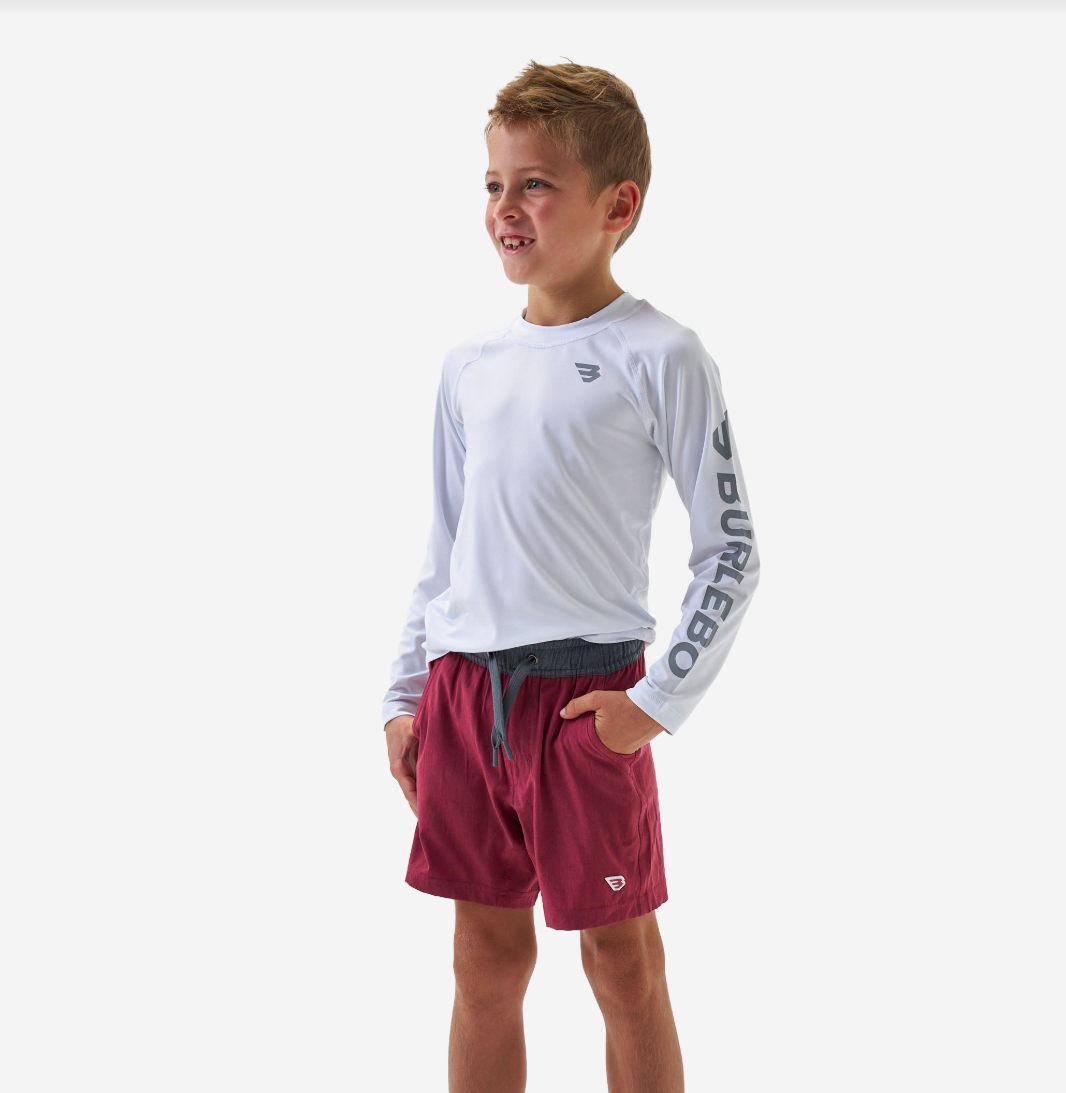 Burlebo Youth & Toddler Athletic Short - Heather Cardinal