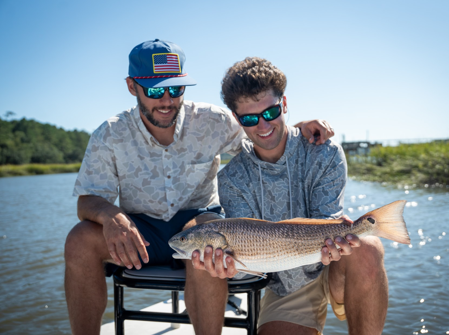 Local Boy Low Country Button Down in Saltwater Camo