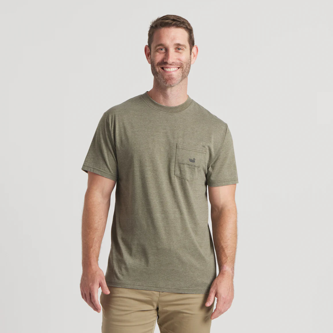 Men's Southern Marsh SEAWASH Mallard Sighting T-Shirt in Dark Olive
