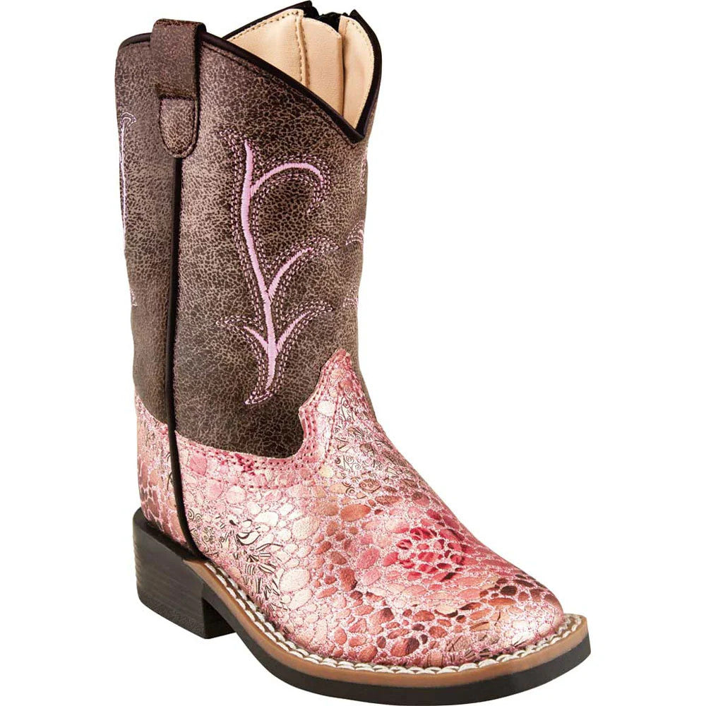 Old West Toddler Sparkle Snake Print Boots