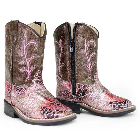 Old West Toddler Sparkle Snake Print Boots