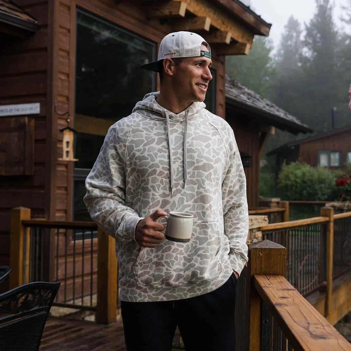 Burlebo | Vintage Washed Hoodie - Classic Deer Camo