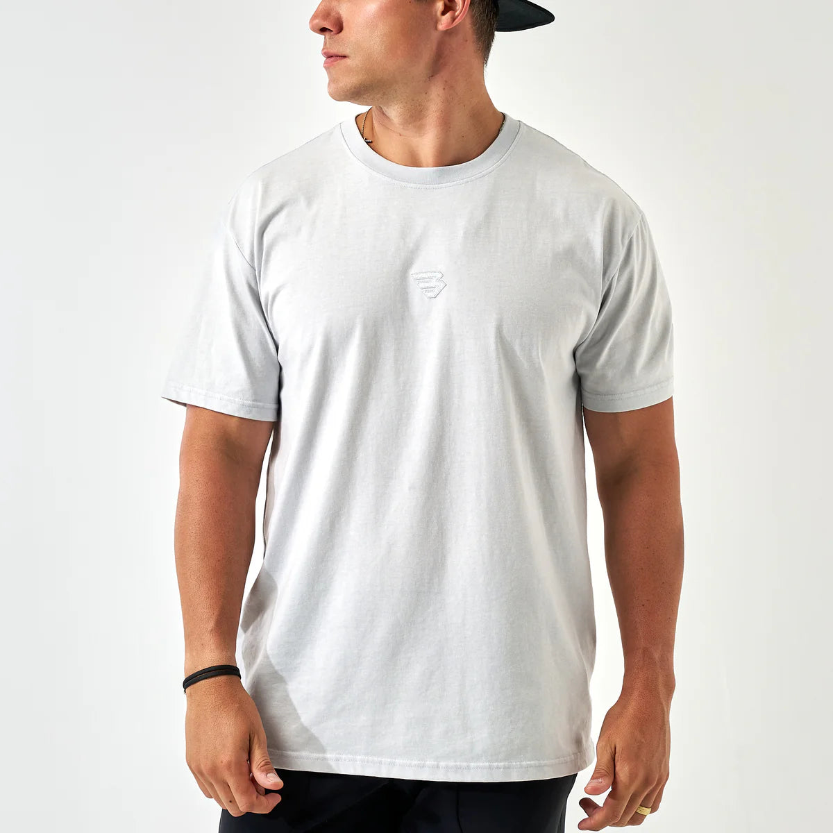 Burlebo Vintage Washed T-Shirt in Light Grey