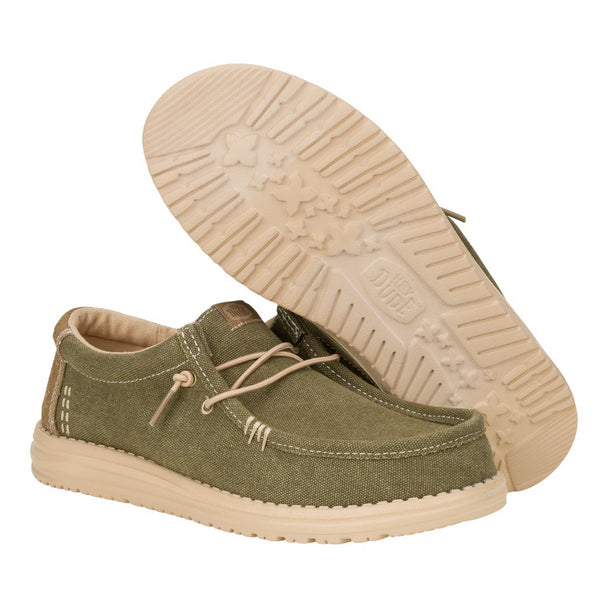 Men's Hey Dude Wally Workwear Dusky Green/Cream