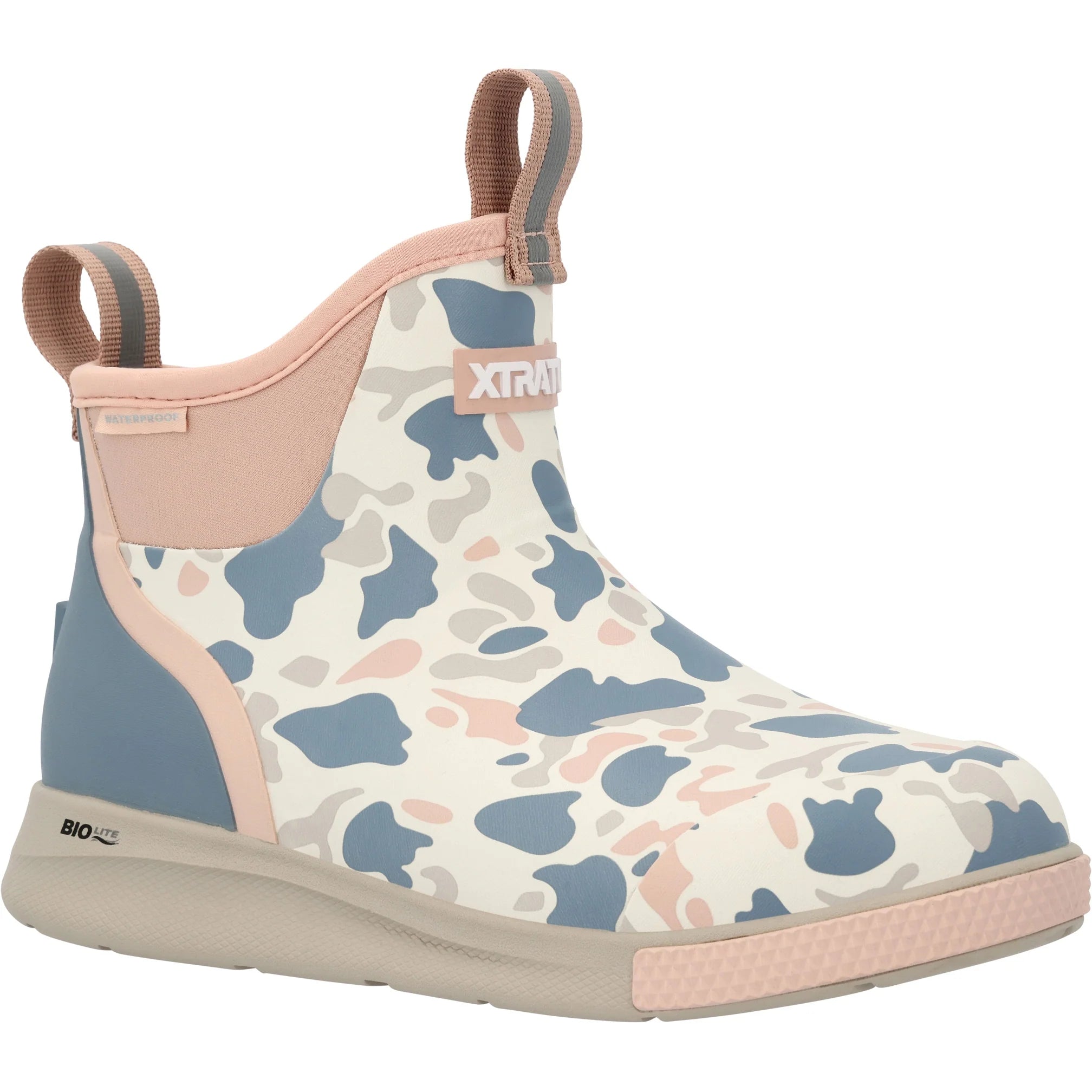 Women's Xtratuf Sport Ankle Deck Boot in Ivory Duck Camo
