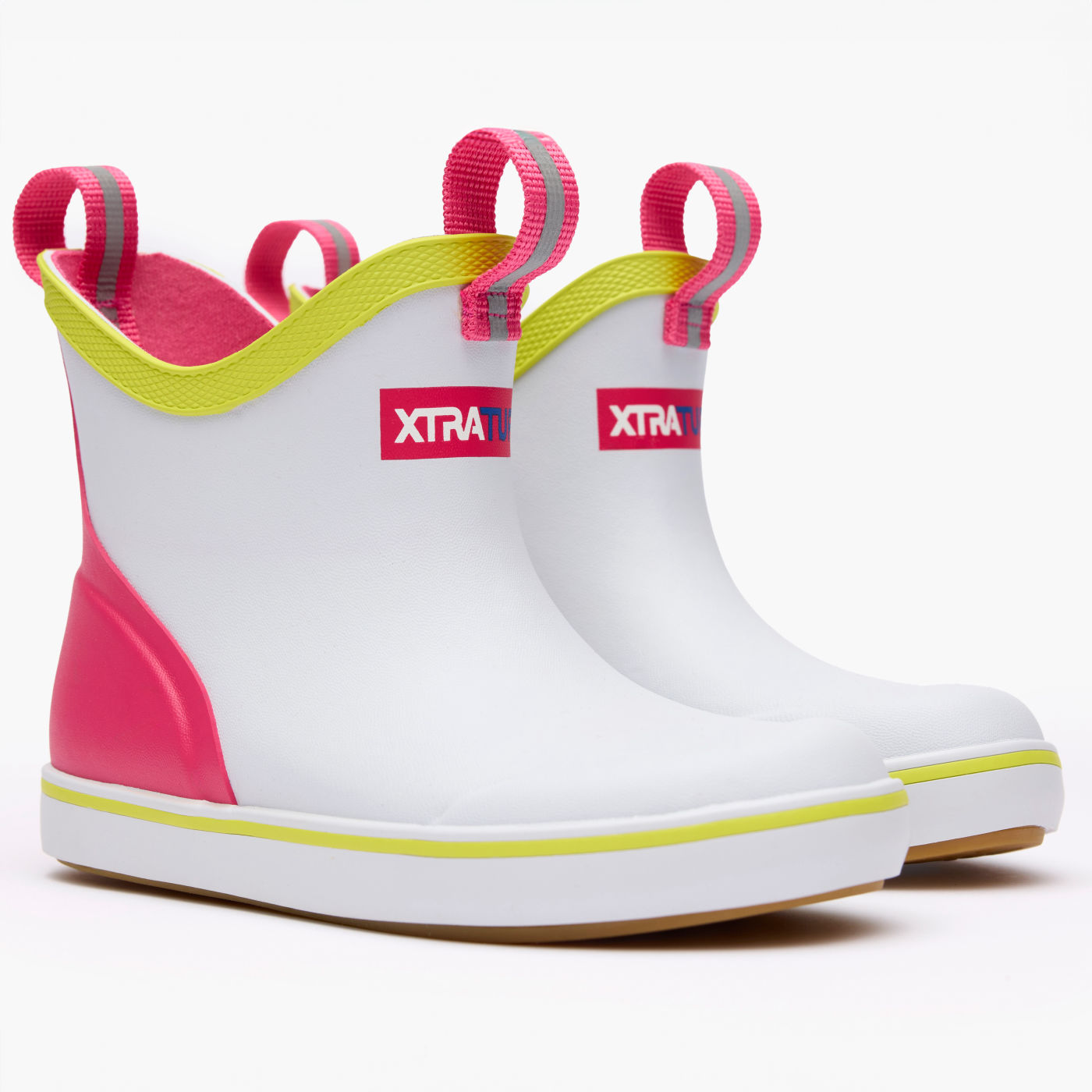 Little Kid's XTRATUF Ankle Deck Boots in White Multi Pink