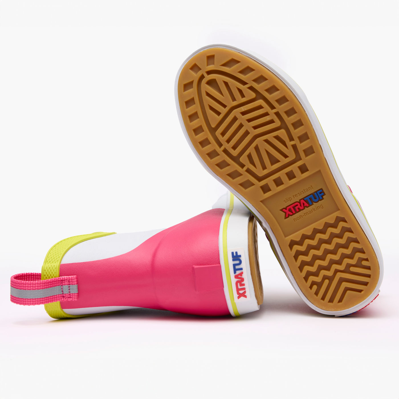 Kid's XTRATUF Ankle Deck Boots in White Multi Pink