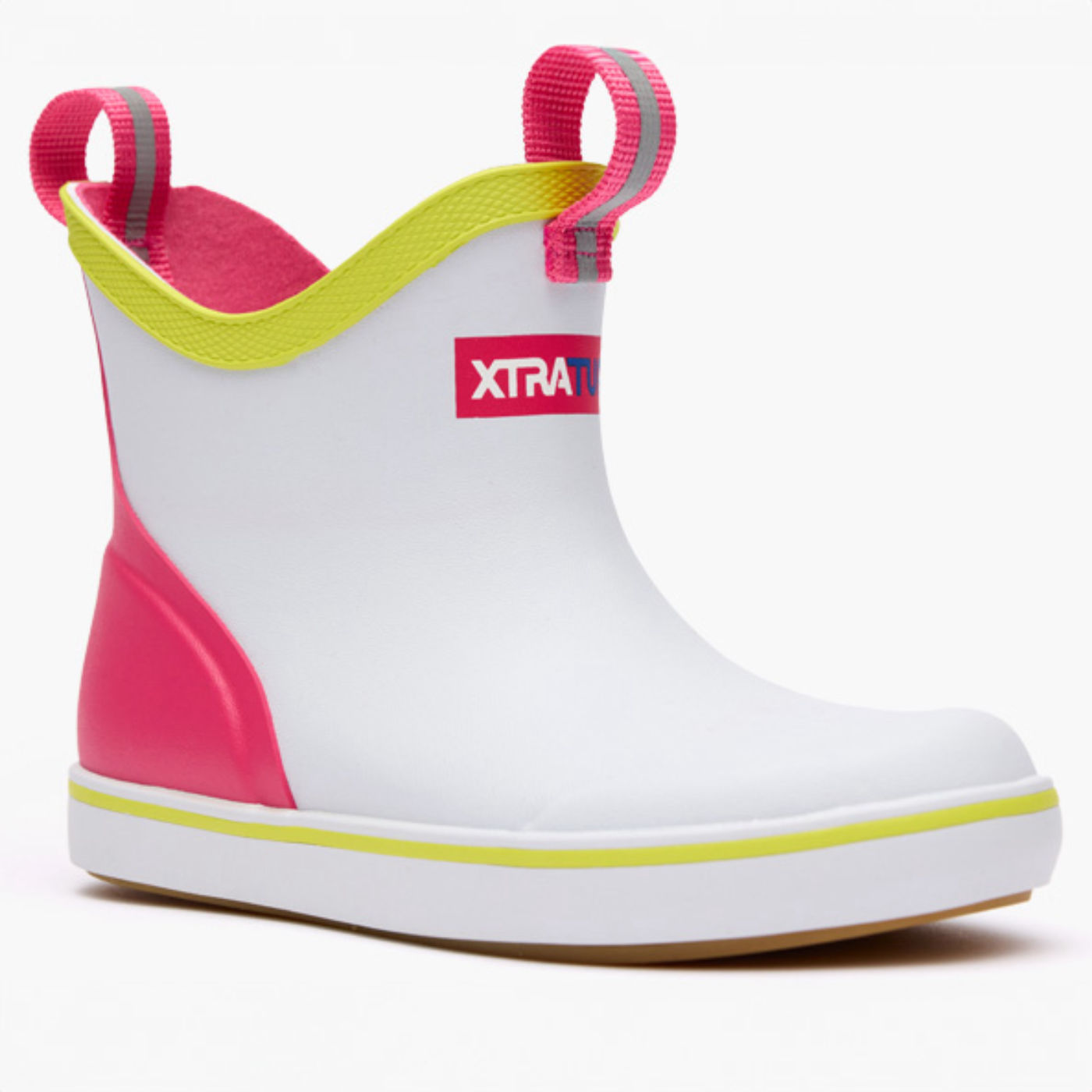 Kid's XTRATUF Ankle Deck Boots in White Multi Pink