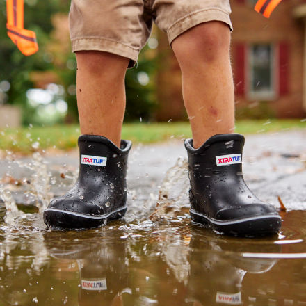 Little Kid's Tufs Black Ankle Deck Boot