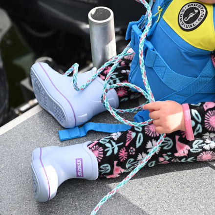 Little Kid's TUFS Light Blue Ankle Deck Boot