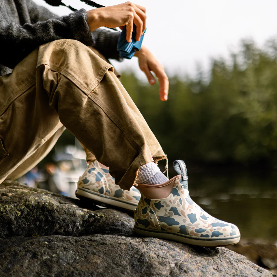 Women's Xtratuf Ankle Deck Boots in Ivory Duck Camo
