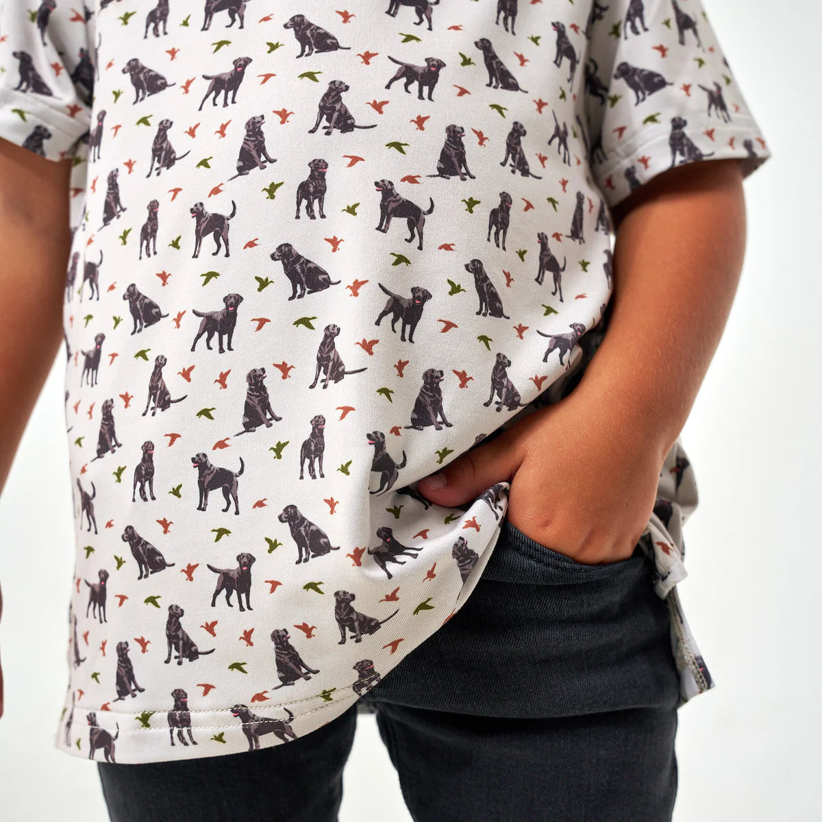 Burlebo Youth & Toddler Performance Polo - Ducks And Dogs