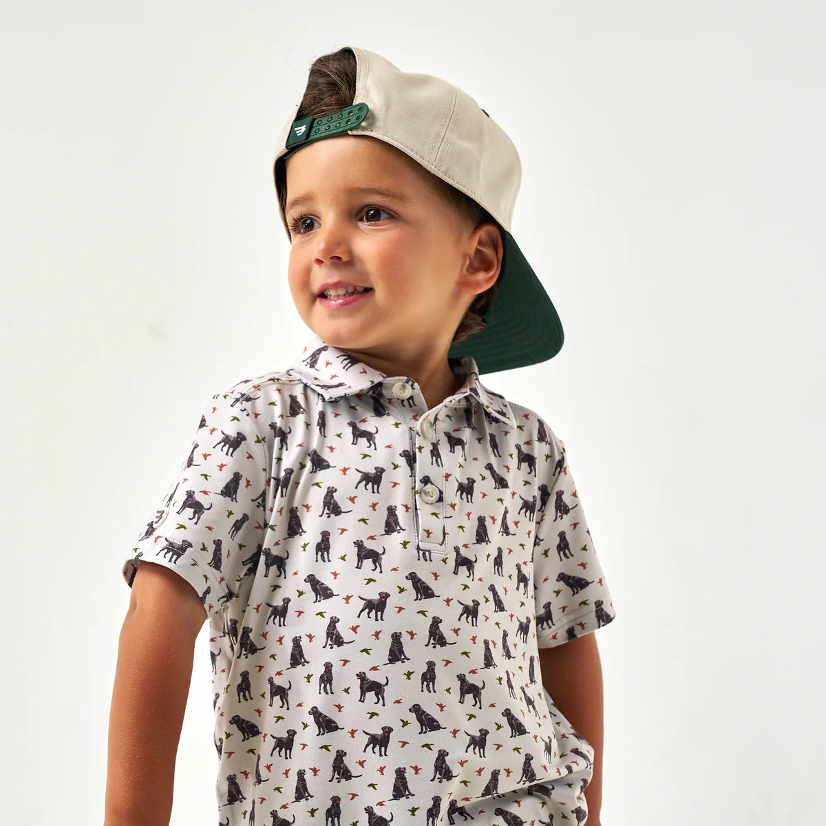 Burlebo Youth & Toddler Performance Polo - Ducks And Dogs